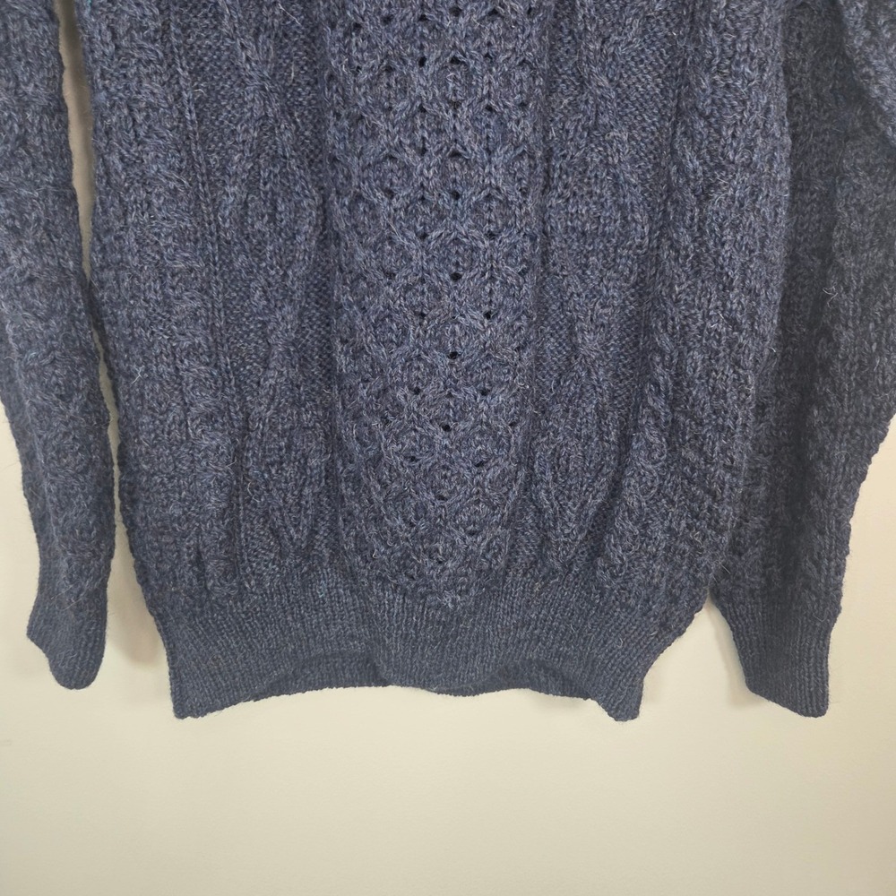 Aran Woollen Mills Irish Fisherman Sweater 100% Wool Cable Knit Made in Ireland - Picture 6 of 6